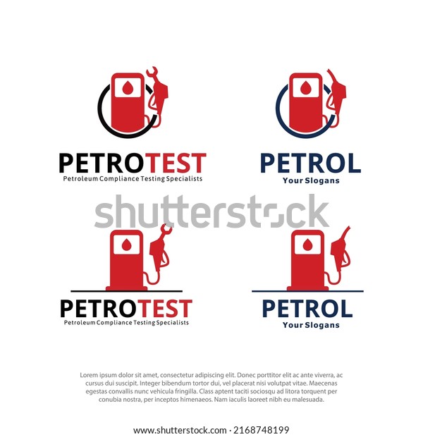 Petrol pump and Petroleum Compliance Testing logo\
vector design template pack\
