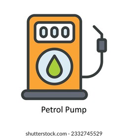 Ilustración de diseño de iconos de contorno de vectores de bomba de gasolina. Símbolo de naturaleza y ecología sobre fondo blanco Archivo EPS 10