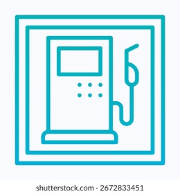  Petrol Pump Vector Icon – Gas Station Fuel Dispenser Lineal Gradient Isolated Symbol