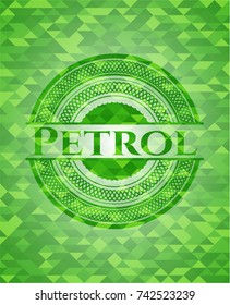 Petrol realistic green mosaic emblem