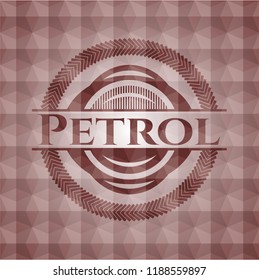 Petrol red badge with geometric pattern. Seamless.