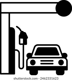 petrol refuelling Stations with Lorry Concept, gasoline pump Vector Icon Design, crude oil and natural Liquid Gas Symbol, Petroleum and gasoline Sign, power and energy market stock illustration