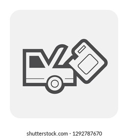 Petrol station and equipment icon design, black and outline.