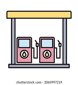 Estación de gasolina Rellenar dentro del icono del vector que puede fácilmente modificar o editar 