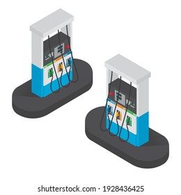 Petrol station , Gas station , petrol pump ,isometric isolated vector illustrator. 