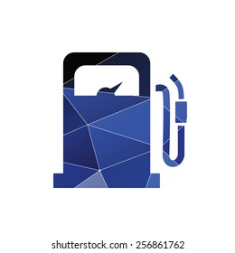petrol station icon Abstract Triangle Geometrical background 