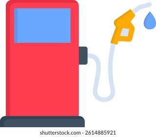 Petrol Station Icon Flat Vector Illustration