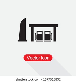 Petrol Station Icon, Fuel Station Icon Vector Illustration Eps10