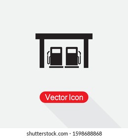 Petrol Station Icon, Fuel Station Icon Vector Illustration Eps10