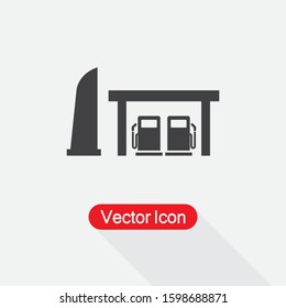 Petrol Station Icon, Fuel Station Icon Vector Illustration Eps10