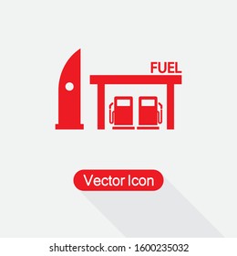 Petrol Station Icon, Fuel Station Icon Vector Illustration Eps10