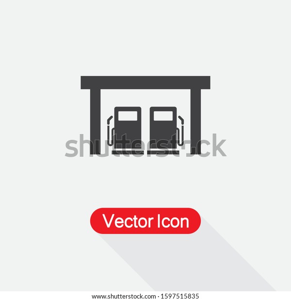 Petrol Station Icon, Fuel Station Icon Vector\
Illustration Eps10