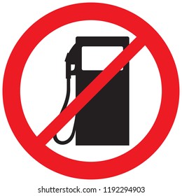 petrol station icon not allowed sign