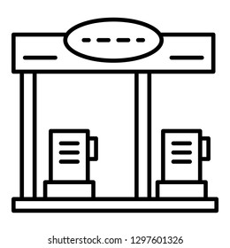 Petrol station icon. Outline petrol station vector icon for web design isolated on white background