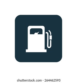 petrol station icon Rounded squares button, on white background 