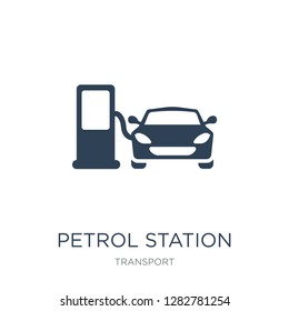 petrol station icon vector on white background, petrol station trendy filled icons from Transport collection, petrol station vector illustration