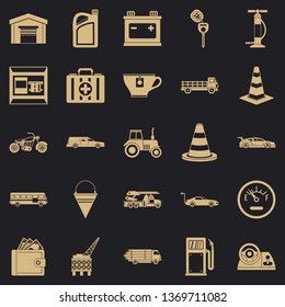 Petrol station icons set. Simple set of 25 petrol station vector icons for web for any design
