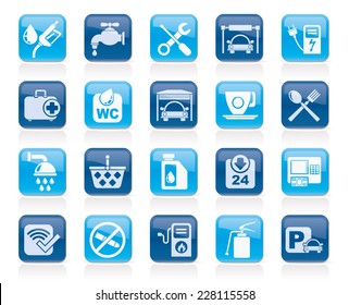 petrol station icons - vector icon set 