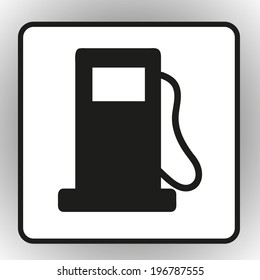 Petrol station round the clock service. Vector icon