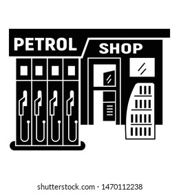 Petrol station shop icon. Simple illustration of petrol station shop vector icon for web design isolated on white background