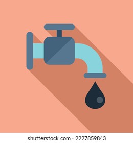 Petrol tap icon flat vector. Global disaster. Ecology warming