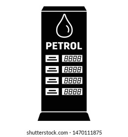 Petrol tax board icon. Simple illustration of petrol tax board vector icon for web design isolated on white background