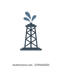 Petrol tower icon flat vector. Global disaster. Warm eco isolated