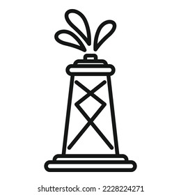 Petrol tower icon outline vector. Global disaster. Warm eco
