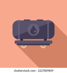 Petrol train tank icon flat vector. Factory effect. Global climate