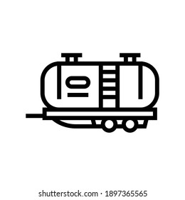 petrol transportation trailer line icon vector. petrol transportation trailer sign. isolated contour symbol black illustration