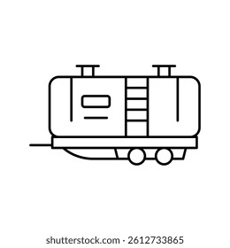 petrol transportation trailer line icon vector. petrol transportation trailer sign. isolated contour symbol black illustration