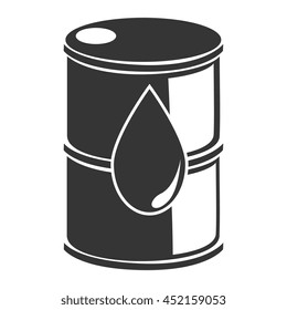 Petroleum barrel in black and white colors, vector illustration graphic.