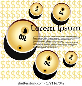 Petroleum is the black gold of the earth. Vector Illustration.