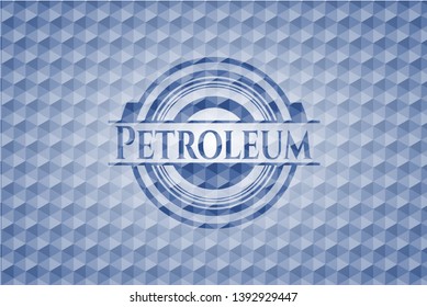 Petroleum blue polygonal badge. Vector Illustration. Detailed.