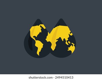 Petroleum crude oil world trade illustration