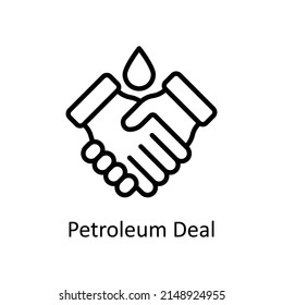 Petroleum Deal vector outline icon for web isolated on white background EPS 10 file