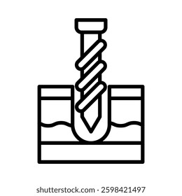 Petroleum Drill Vector Line Icon Design