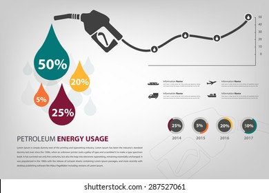 petroleum energy usage infographic in vector eps10