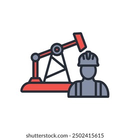 petroleum engineer icon. vector.Editable stroke.linear style sign for use web design,logo.Symbol illustration.