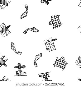 petroleum engineer oil industry vector seamless pattern thin line illustration