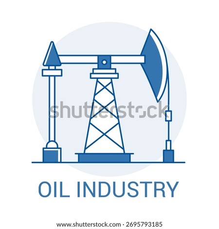 Petroleum Extraction Pumpjack Symbol Editable Stroke