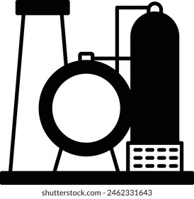 Petroleum Formulating and Blending Concept, Vacuum Distillation or Hydrocracking Vector Design, crude oil and natural Liquid Gas Symbol, fuel and gasoline Sign, power energy market illustration