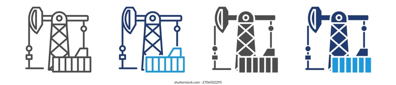 Conjunto de iconos de petróleo estilo múltiple