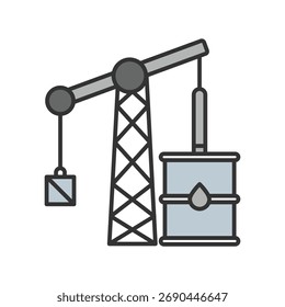 Icono de petróleo con fondo blanco Ilustración de stock de Vector