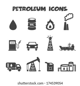 petroleum icons, mono vector symbols