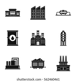 Petroleum icons set. Simple illustration of 9 petroleum vector icons for web