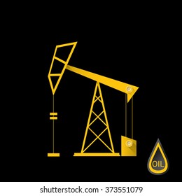 Petroleum industry crude oil extraction and removing pumpjack installation icon isolated on background. vector oil rig