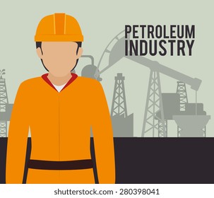 Petroleum industry design over beige background, vector illustration.