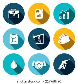 Petroleum industry flat icon collection