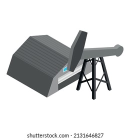 Icono de la industria petrolera vector isométrico. Bomba de aceite e icono de construcción de almacén. Equipos industriales, tecnología moderna, producción de petróleo